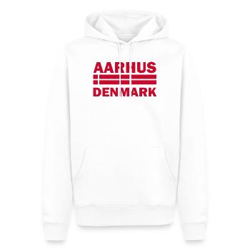 Aarhus Dänemark Stadtflagge - Männer Premium Bio Hoodie - Weiß - Vorne - Nico (187cm)