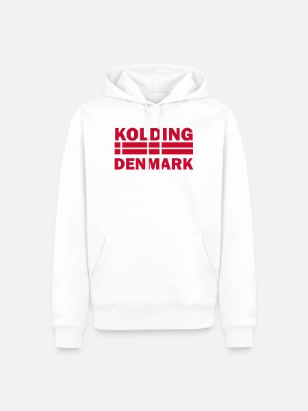 Kolding, Dänemarks Stadtflagge - Männer Premium Bio Hoodie - Weiß