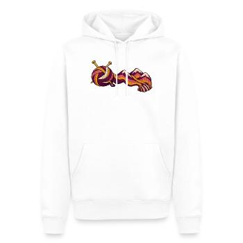 Garn wird zum Bergschal - Männer Premium Bio Hoodie - Weiß - Vorne - Nico (187cm)