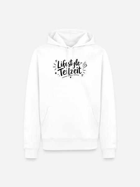 Lifestyle-Teilzeit – Lustiger Spruch - Männer Premium Bio Hoodie - Weiß