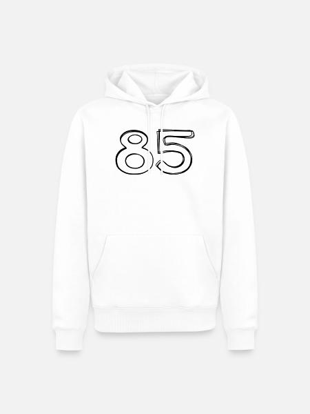Zahl 85 handgezeichnet - Männer Premium Bio Hoodie - Weiß