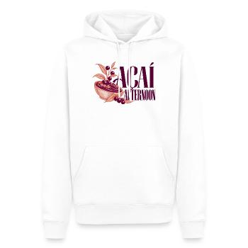 Acai Afternoon Botanischer Aufnäher mit Acai Bowl - Männer Premium Bio Hoodie - Weiß - Vorne - Nico (187cm)