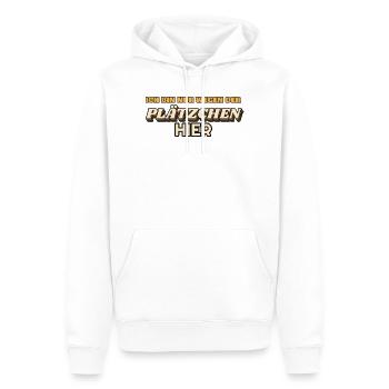 Nur wegen der Plätzchen hier - Weihnachten Retro - Männer Premium Bio Hoodie - Weiß - Vorne - Nico (187cm)