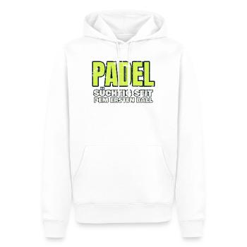 Padel - süchtig seit dem ersten Ball - Vintage - Männer Premium Bio Hoodie - Weiß - Vorne - Nico (187cm)