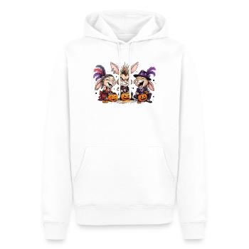 Häschen Halloween Kürbis Schnitzen - Männer Premium Bio Hoodie - Weiß - Vorne - Nico (187cm)