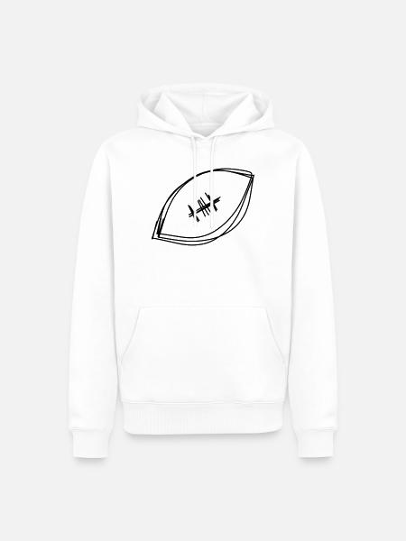 Football handgezeichnet - Männer Premium Bio Hoodie - Weiß