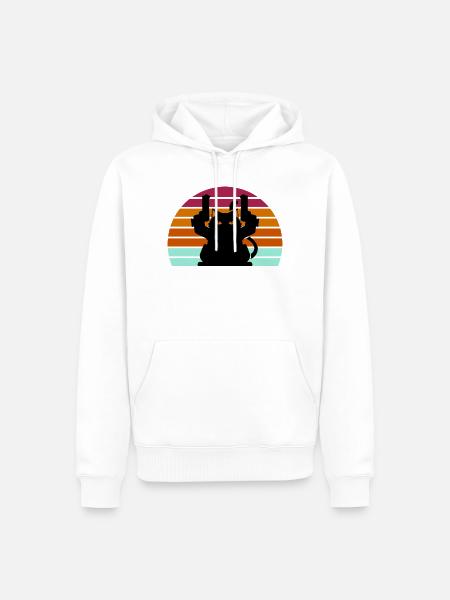 Cat Gun - Männer Premium Bio Hoodie - Weiß