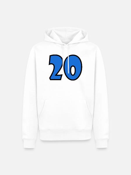 20 - Männer Premium Bio Hoodie - Weiß
