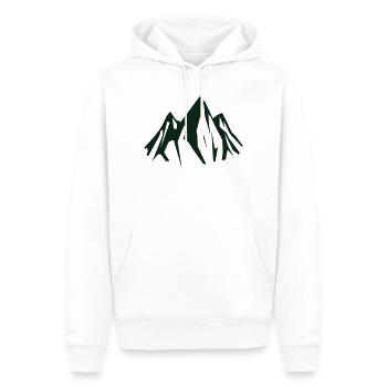 Dunkle Bergsilhouette in Grün - Männer Premium Bio Hoodie - Weiß - Vorne - Nico (187cm)