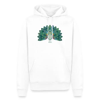 Pfau - Männer Premium Bio Hoodie - Weiß - Vorne - Nico (187cm)
