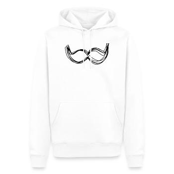 Schnurrbart handgezeichnet - Männer Premium Bio Hoodie - Weiß - Vorne - Nico (187cm)