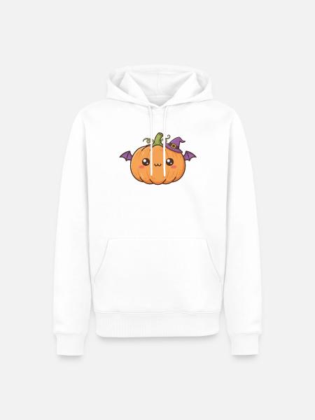 Halloween Kürbis - Männer Premium Bio Hoodie - Weiß
