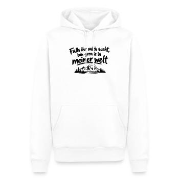 Falls ihr mich sucht - Männer Premium Bio Hoodie - Weiß - Vorne - Nico (187cm)