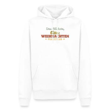 Der Nächste, bitte: Weihnachten - Praxisteam - Männer Premium Bio Hoodie - Weiß - Vorne - Nico (187cm)