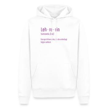 Lehrerin Substantiv Influencerin Lustig Geschenk - Männer Premium Bio Hoodie - Weiß - Vorne - Nico (187cm)