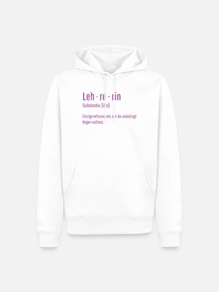 Lehrerin Substantiv Influencerin Lustig Geschenk - Männer Premium Bio Hoodie - Weiß