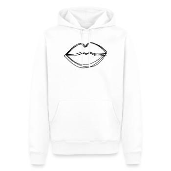 Kussmund handgezeichnet - Männer Premium Bio Hoodie - Weiß - Vorne - Nico (187cm)