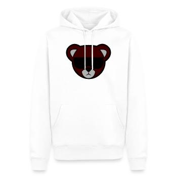 Rotbrauner Bär mit Sonnenbrille - Männer Premium Bio Hoodie - Weiß - Vorne - Nico (187cm)