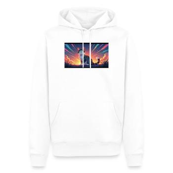 Katze im Abendlicht - Männer Premium Bio Hoodie - Weiß - Vorne - Nico (187cm)