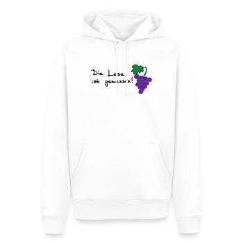 Die Lese ist gemessen! - Männer Premium Bio Hoodie - Weiß - Vorne - Nico (187cm)