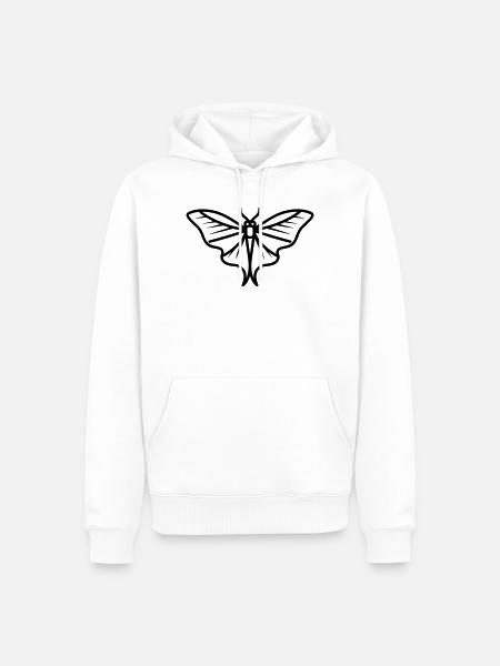Moon Butterfly - Männer Premium Bio Hoodie - Weiß