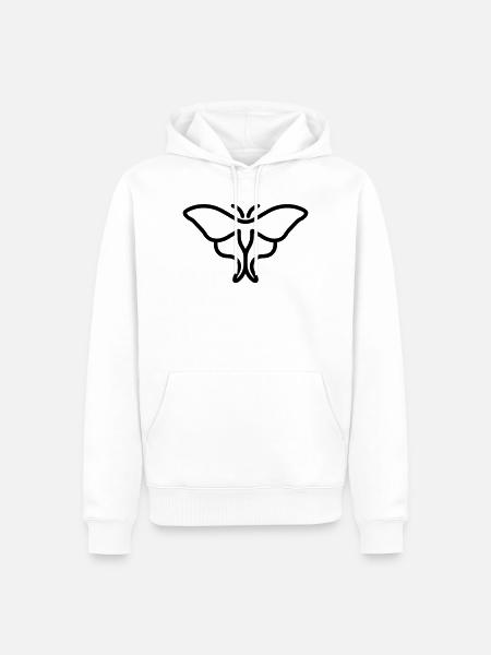Moon Butterfly - Männer Premium Bio Hoodie - Weiß