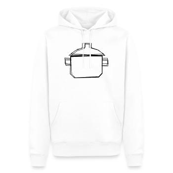 Kochtopf handgezeichnet - Männer Premium Bio Hoodie - Weiß - Vorne - Nico (187cm)