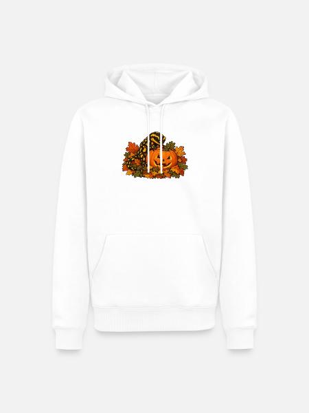Salamander am Kürbis - Männer Premium Bio Hoodie - Weiß