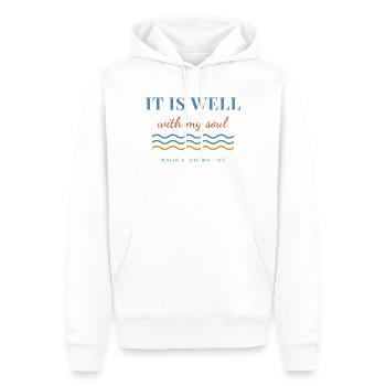 It Is Well With My Soul – Christian Hymn - Männer Premium Bio Hoodie - Weiß - Vorne - Nico (187cm)