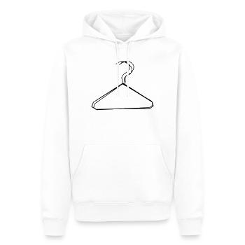 Kleiderbügel handgezeichnet - Männer Premium Bio Hoodie - Weiß - Vorne - Nico (187cm)