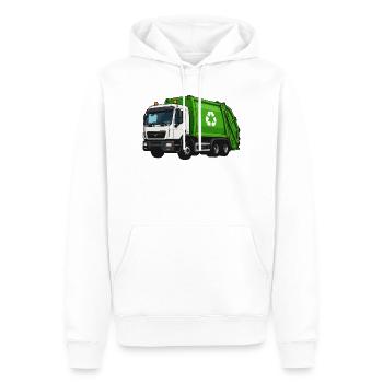 Grüner Müllwagen Recycling - Männer Premium Bio Hoodie - Weiß - Vorne - Nico (187cm)