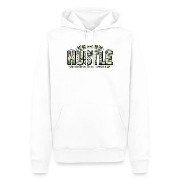 Hustle-Banknoten-Mosaik - Männer Premium Bio Hoodie - Weiß - Vorne - Nico (187cm)