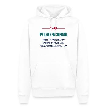Pflegefachfrau – Superheldin Pflege Spruch - Männer Premium Bio Hoodie - Weiß - Vorne - Nico (187cm)