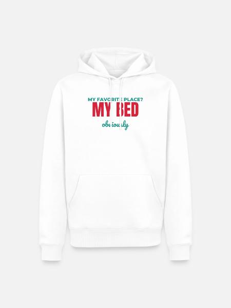 Natürlich mein Bett - Männer Premium Bio Hoodie - Weiß