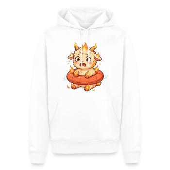 Schwimmring Fire Goat Shirt Pool Panik feuer ziege - Männer Premium Bio Hoodie - Weiß - Vorne - Nico (187cm)