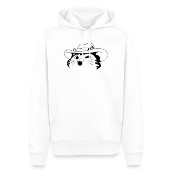 Katze Cowboy Humor - Männer Premium Bio Hoodie - Weiß - Vorne - Nico (187cm)
