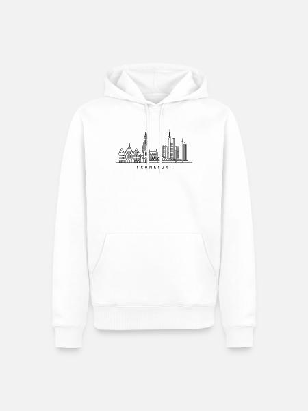 Frankfurt Skyline – Line Art - Männer Premium Bio Hoodie - Weiß