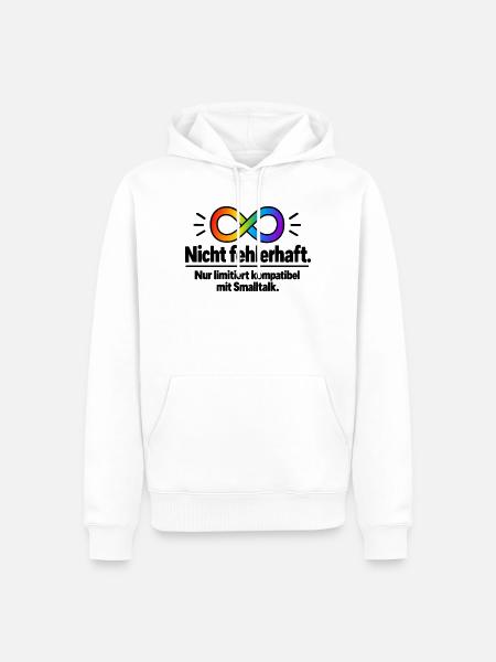 Nichtfehlerhaft Infinity Regenbogen - Männer Premium Bio Hoodie - Weiß