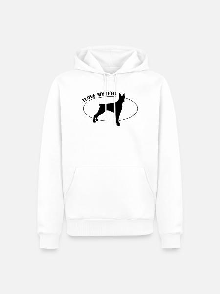 dog_design_love - Männer Premium Bio Hoodie - Weiß