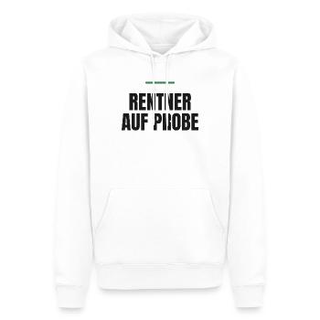 Rentner auf Probe - Männer Premium Bio Hoodie - Weiß - Vorne - Nico (187cm)