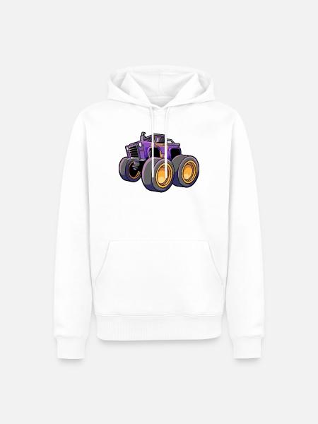 Mardi Gras Monstertruck - Männer Premium Bio Hoodie - Weiß