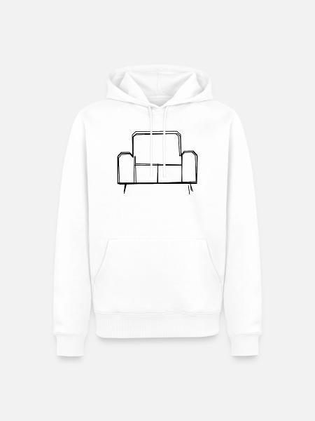 Sofa handgezeichnet - Männer Premium Bio Hoodie - Weiß