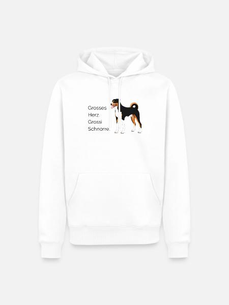 Grosses Herz Grossi Schnorre - Männer Premium Bio Hoodie - Weiß