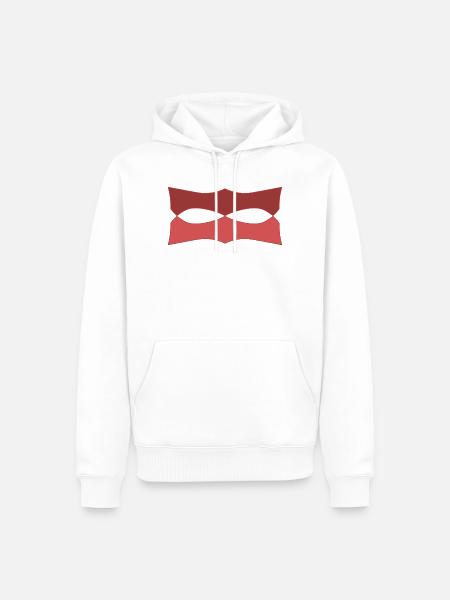 Roter Wellenmasken Muster - Männer Premium Bio Hoodie - Weiß