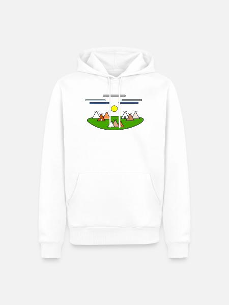 Hüttenlager am Sonnenhügel - Männer Premium Bio Hoodie - Weiß