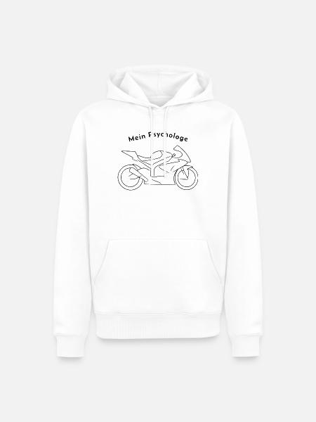 Mein Psychologe - Motorrad - Männer Premium Bio Hoodie - Weiß