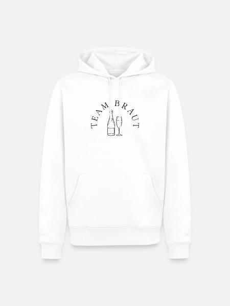 Team Braut mit Sekt - Männer Premium Bio Hoodie - Weiß