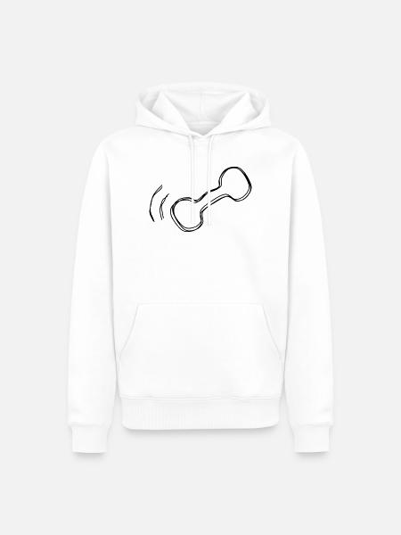Telefonhörer handgezeichnet - Männer Premium Bio Hoodie - Weiß