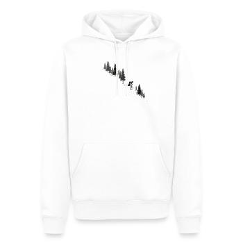 Minimalistisches Downhill-Mountainbike Forest Slope Abschlag - Männer Premium Bio Hoodie - Weiß - Vorne - Nico (187cm)