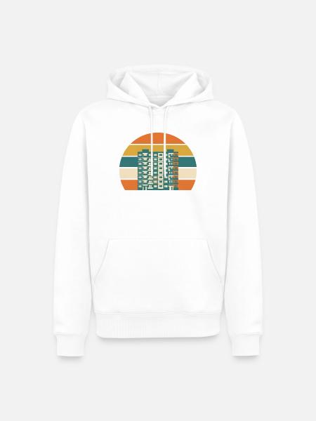 Plattenbau Retro Grafik Osten Retro - Männer Premium Bio Hoodie - Weiß